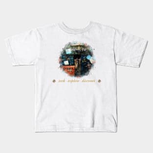 Seek, explore, discover Kids T-Shirt